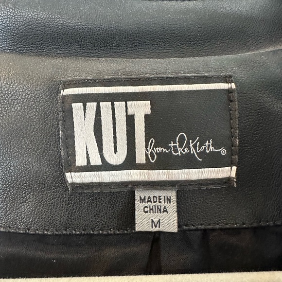 Kut from the Kloth Black Faux Leather Open Front Jacket Medium - Picture 4 of 4